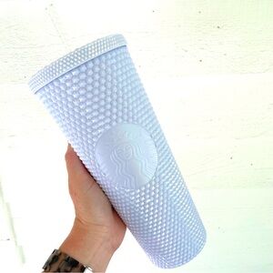 Starbucks White Glossy Studded Bling Venti Tumbler Cup NWT